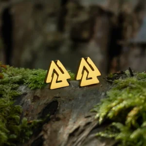 Stiftörhänge, Valknut, Guldpläterat